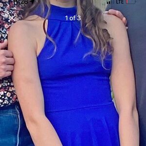 Royal Blue Halter Dress